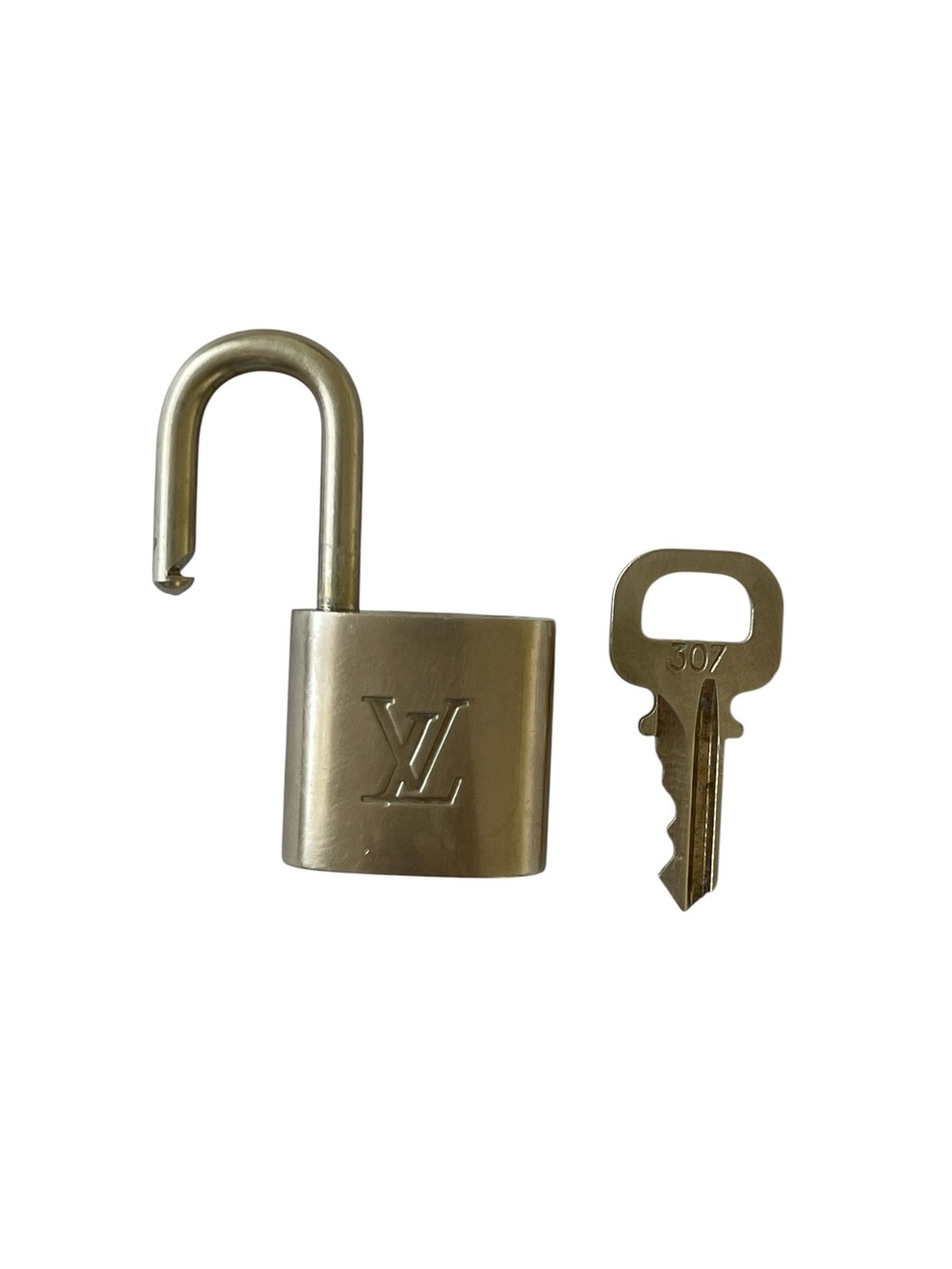 Authentic Louis Vuitton Brass Padlock & Key #307 - Picture 2 of 5